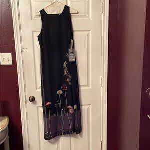 Black Floral Maxi Sheath Dress